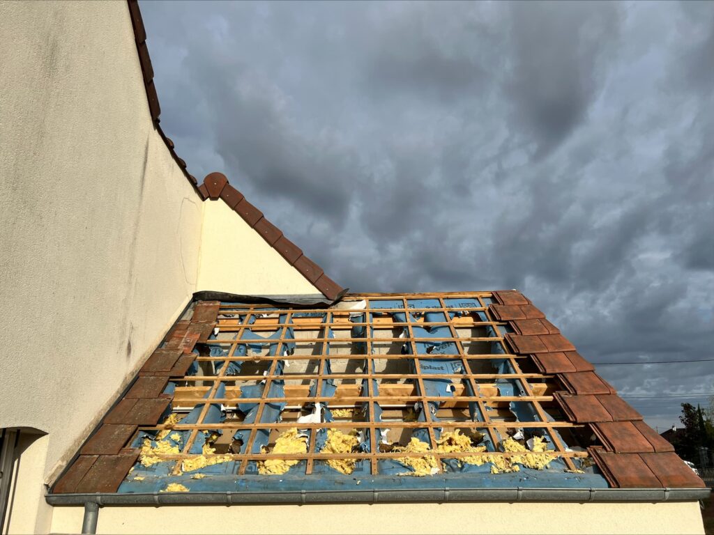 Photographie 4 du chantier Écran sous-toiture et ouate de cellulose